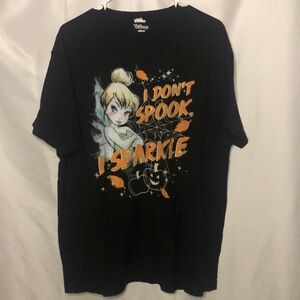 DISNEY Tinker Bell black tee shirt. “I Don’t Spook I Sparkle”. Size XL.
